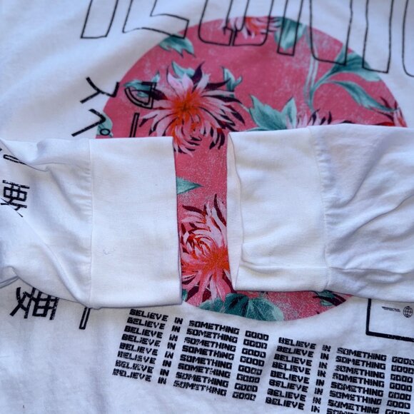 Grayson Threads White Long Sleeve Graphic Tee Iconic Floral Japanese Letters XXL - Picture 5 of 6